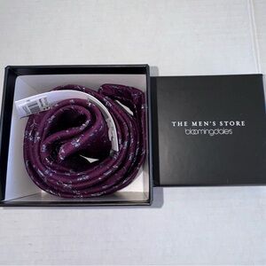 NWT J.s Blank & Co Bloomingdale's The Men's Store Purple Patterned Silk Tie